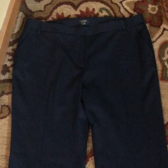J CREW Size 16 33” Tall inseam 100% Wool Fully Lined Flat Front Deep Navy NEW - Picture 11 of 15